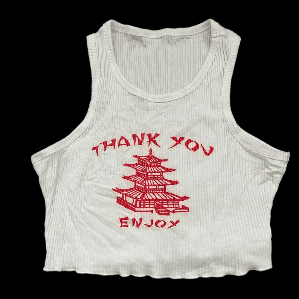 Shein Thank You Crop Top